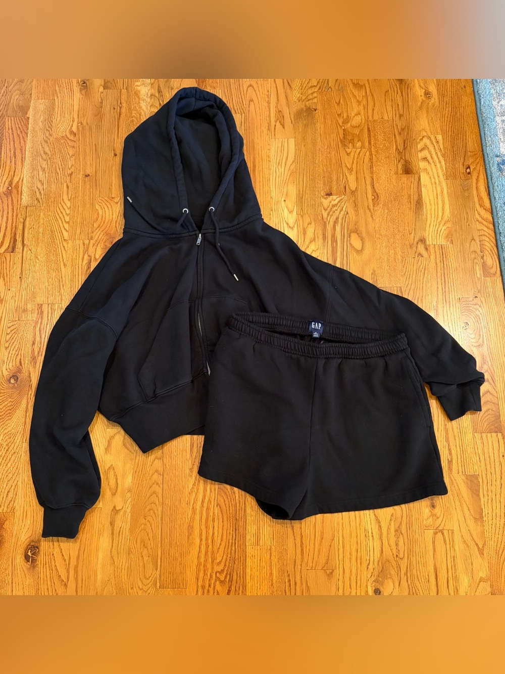 GAP Black Lounge Shorts and Hoodie Size Medium